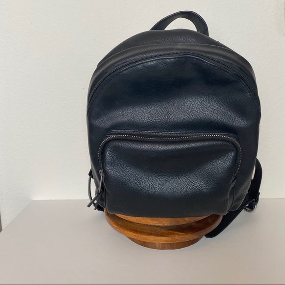 Mini Black Vegan Leather Backpack Purse – Soft Pebbled Faux Leather - Picture 3 of 8